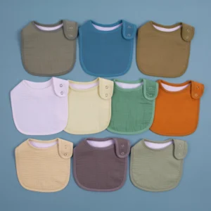 Adjustable absorbent teething bibs