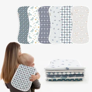 6‑pack soft baby burp cloths
