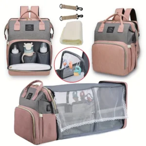 Folding crib mommy travel bag