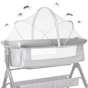 Portable mosquito‑net bassinet canopy