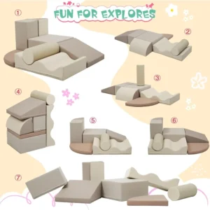 Indoor soft toddler gym set